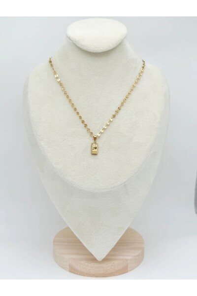 WHİTE ATELIER VIP Çelik Kolye Külçe Altın (45CM)