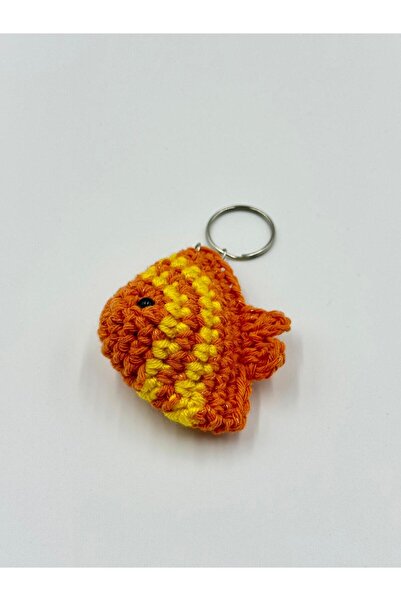HENERA تعليقة سمكة برتقالية محبوكة / سلسلة مفاتيح - برتقالي