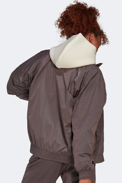 adidas Νέο γυναικείο υφαντό μπουφάν με φερμουάρ TT Γυναικείο υφαντό αθλητικό μπουφάν χαλαρής εφαρμογής Dusty Rose