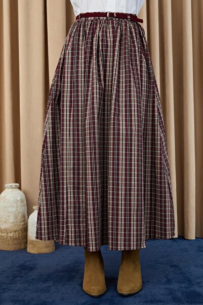 Soul Жіноча картата спідниця - 32418ETK - Бордо