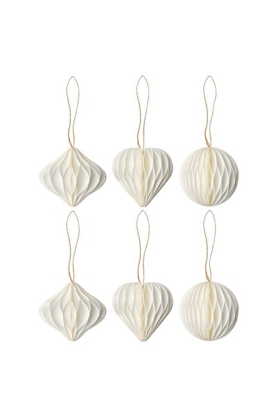 IKEA VINTERFINT Tree ornament set of 6, mixed shapes white