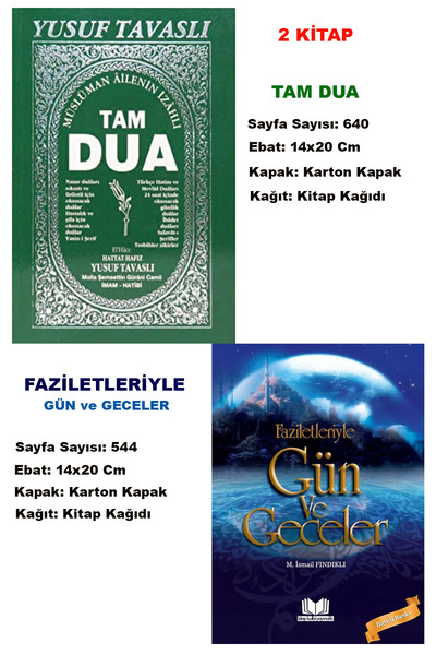 Tavaslı Yayınları Tam Dua - Faziletleriyle Gün ve Geceler