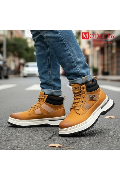 BMoD Ghete galbene bărbătești cu șireturi MOD14081