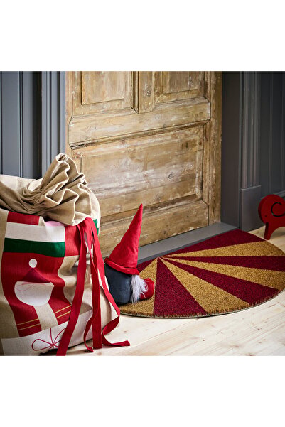 IKEA VINTERFINT Door mat, striped coir/red, 50 x 90 cm