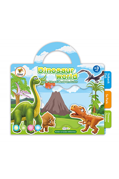 Lino Tekrar Kullanılabilen Sticker - Dinosaur World