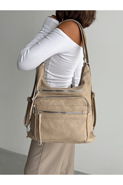 KIRASE НОВИЙ СТИЛЬНИЙ І ПРАКТИЧНИЙ М'ЯКИЙ ШКІРЯНИЙ БАГАТОКОМПОНЕНТНИЙ ВЕЛИКИЙ РЮКЗАК І СУМКА НА ПЛЕЧІ