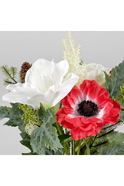 IKEA VINTERFINT Artificial bouquet, in/outdoor red/white, 38 cm