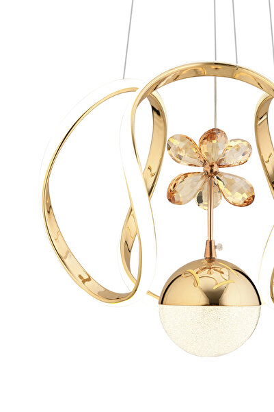 Dekorluna Modern Deko Gold Sarkıt Led Avize Beyaz Işık Salon Mutfak Oda Hol Ledli Avize