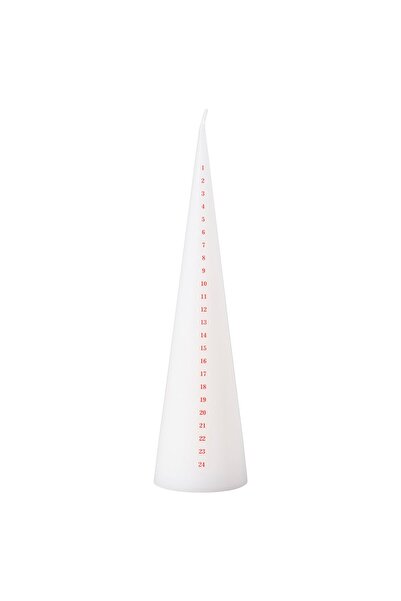 IKEA VINTERFINT Unscented pillar candle, calendar white/red, 25 cm