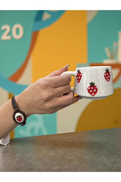 İlbay Çini Takı Kupa Bracelet Set Strawberry