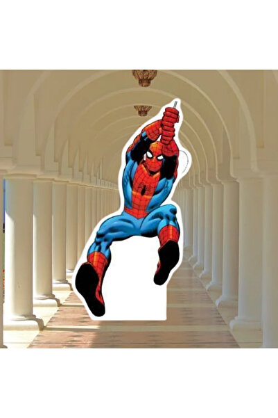 DODOMAR Ayaklı pano Spider Örümcek Adam 34x18 cm Ağla Uçan Örümcek Adam Doğum Günü Masa Dekoru Çocuk Odası S