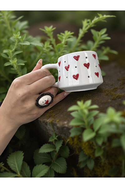 İlbay Çini Takı Cup Ring Set Heart