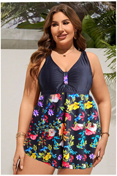 embody Costum de baie tankini mărime mare, format din două piese, fustă și pa...