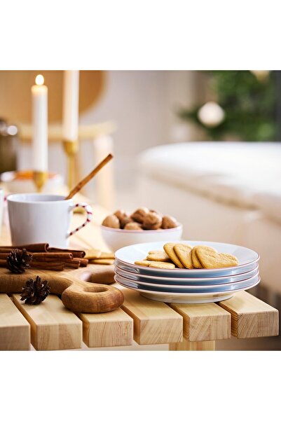 IKEA VINTERFINT Side plate, white/red, 20 cm