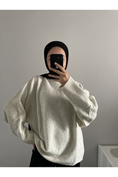 MODA supradimensionat Pulover tricotat cu mânecă liliac