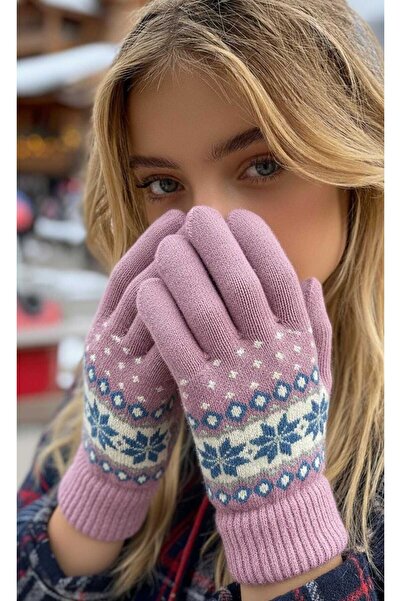 LAGRANZE Women's Angora Nordic Pattern Gloves