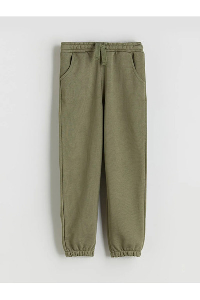 LC Waikiki Lcw Kids Khaki Crew Neck Dinosaur Printed Boys' Sweatshirt and Sweatpants 2-Piece Set