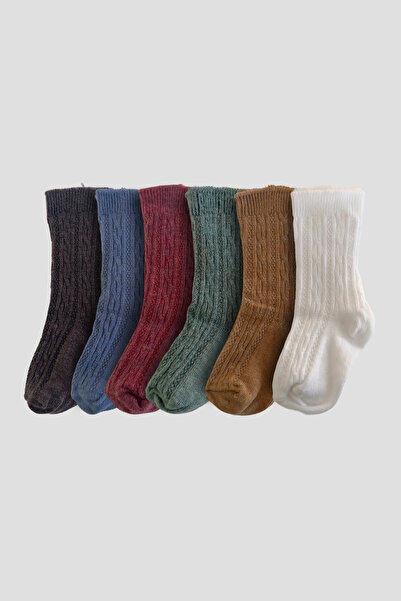 Defne Baby 5+1 Pair Premium Cotton Jacquard Patterned Baby Socks Set – Pineapple Collection