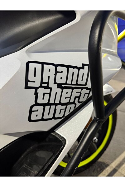 Mavera Stickers Grand Theft Auto (GTA) Siyah Stickers 15x19cm Motor-Kask-Arab...