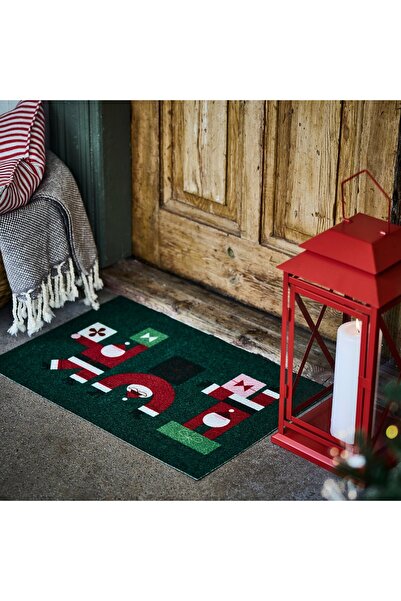 IKEA VINTERFINT Door mat, Santa Claus pattern green, 40 x 60 cm