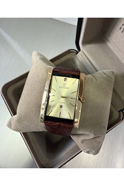 Raymond ساعة يد رجالية كلاسيكية مستطيلة الشكل