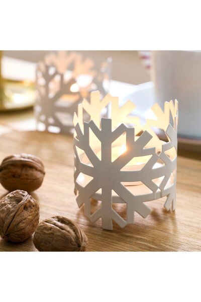 IKEA VINTERFINT Tealight holder, white, 8 cm