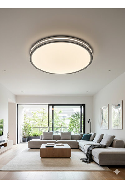 AILEEN Modern Yuvarlak LED Tavan Armatürü – 3 Renk Işık, Tavana Sıfır, Enerji Tasarruflu Avize