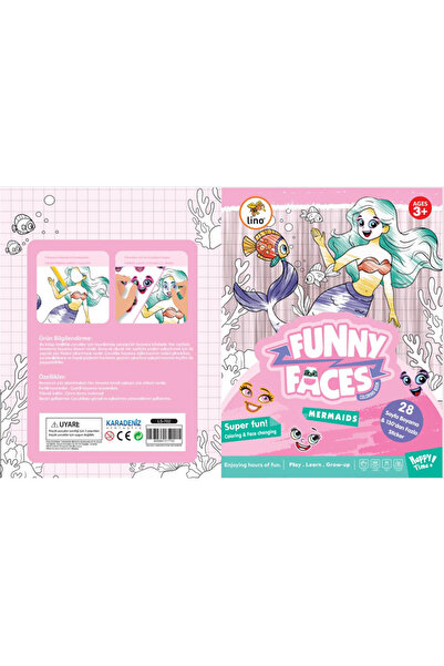 Lino Funny Faces Stickerli Boyama Kitabı - Deniz Kızı