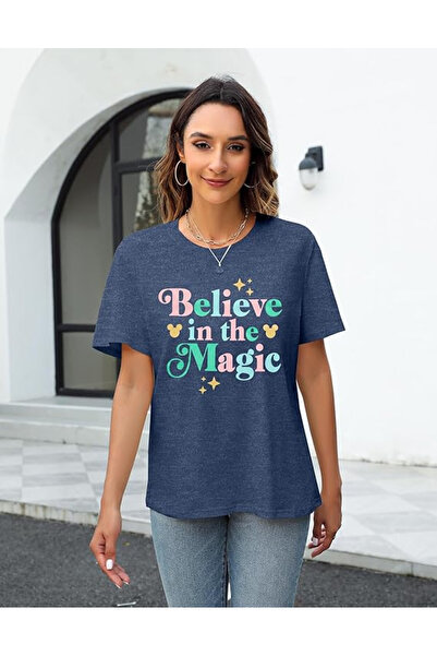 OEM Women's summer T-shirt, gray Believe in The Magic M