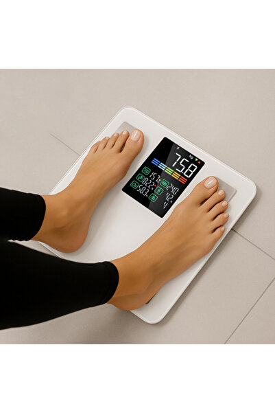 zola Smart analytical body scale, 8 indicators, LCD screen, Feelfit application, 226 kg, 30x30x3 cm, white