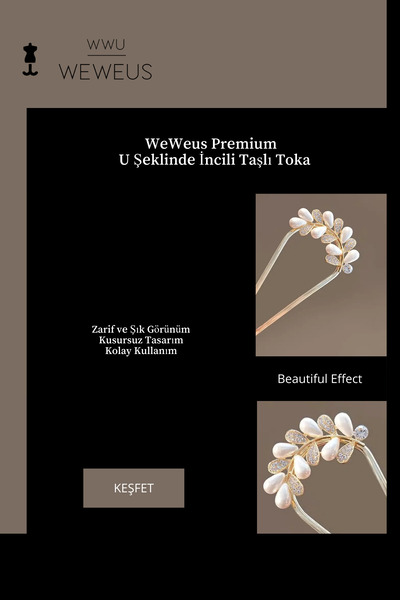 Weweus Cataramă premium pentru femei, cu piatră de perle