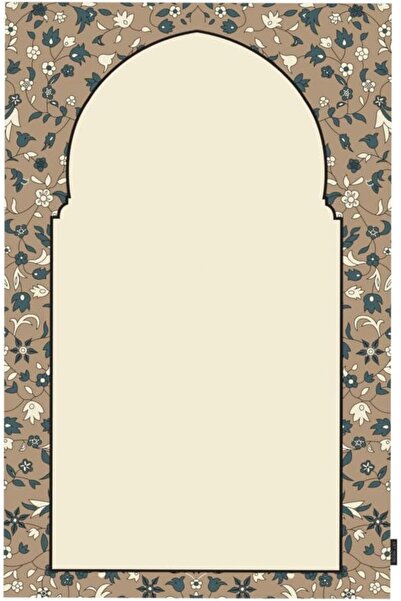 saharr ART MOOD HOME Dome Prayer Rug - Waterproof, Pocket Size, Beige Velvet