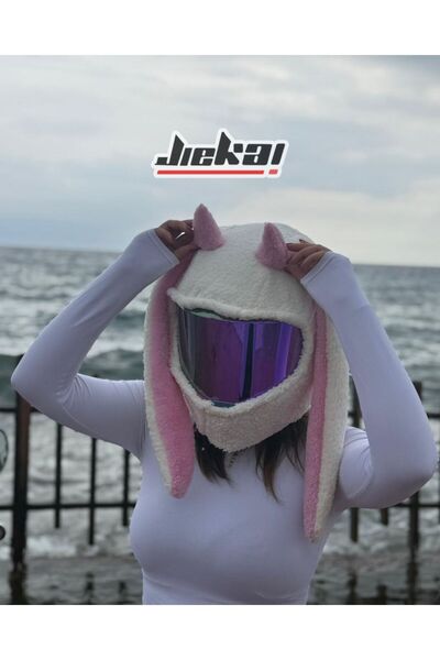 JİEKAİ MODEL-05 KASK PELUŞU-KILIFI TEK EBAT PİNK DEVİL
