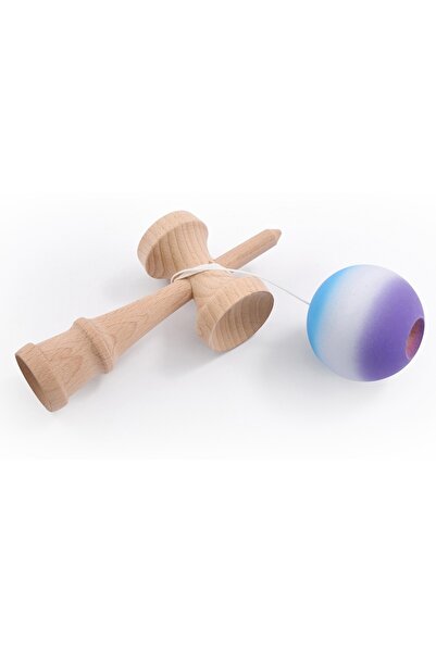 lumixauto Professional Beech Wood Kendama 18 cm, 160 g with 80 g Ball, Sticky Matte Blue–Purple Gradient