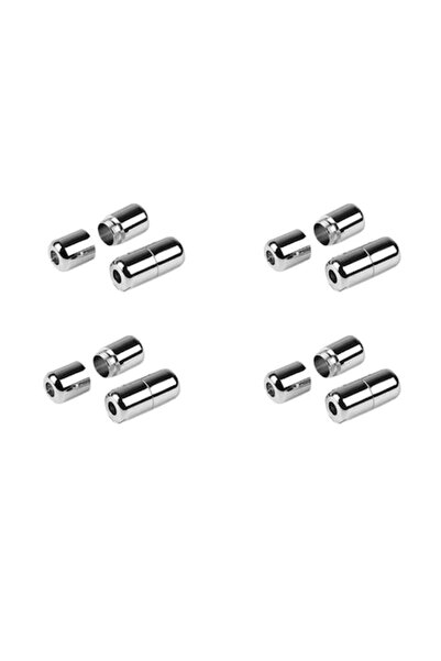 AdyMel Set 8 buc Capsule metalice AdyMel®, rotunde, pentru sireturi incaltaminte, cu filet, Arginti