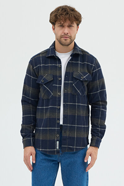 Cosplay Erkek Oduncu Ekose Desenli Kalın Kışlık Ceket Gömlek Overshirt Shacket