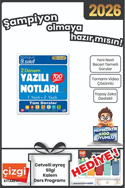 Tonguç Yayınları 9. Sınıf Yazılı Notları 2. Dönem 1 ve 2. Yazılı