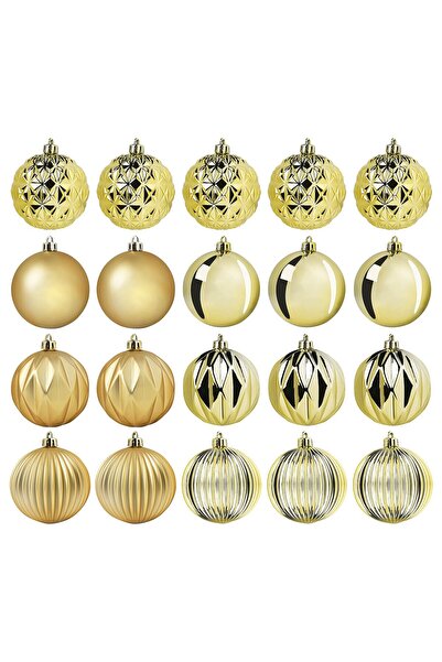 IKEA VINTERFINT Tree ornament, bauble, gold-colour, 7 cm (20-pack)