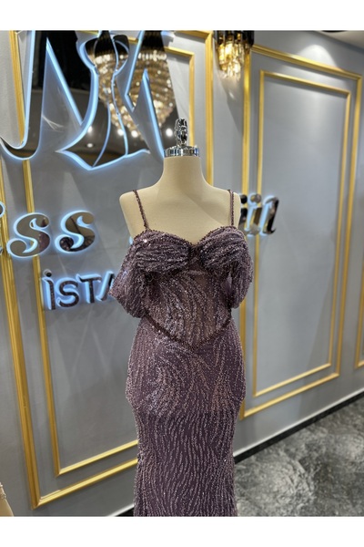 MissBetül Askılı Full Dantel Abiye Nişan Elbisesi