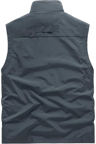 OEM Lightweight, breathable vest with zipper and pockets for outdoor activities, Black M - Copy
