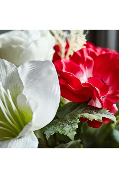 IKEA VINTERFINT Artificial bouquet, in/outdoor red/white, 38 cm