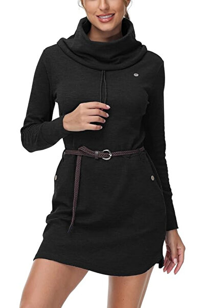OEM Women's above-the-knee sports dress, long sleeves, dark gray M