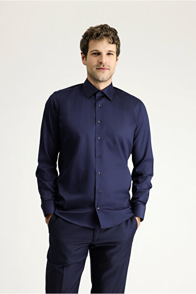 Kiğılı Long Sleeve Slim Fit Slim Fit Classic Cotton Shirt