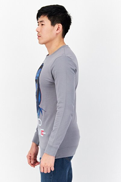 Netflix Men Squid Game Crew Neck Long Sleeve Sweatshirt, Grey