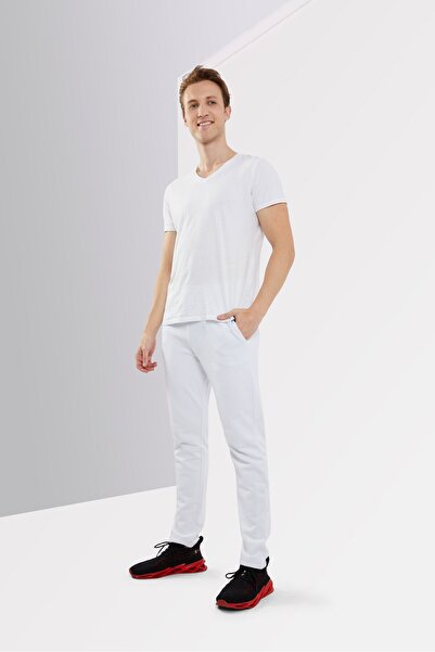 Cavalli Class Men Slim Fit Logo Print Sweatpants, White