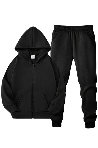 MODAVİBE 2-Piece Kids' Tracksuit Set – Hooded Sweatshirt & Elastic Cuffed Jog...