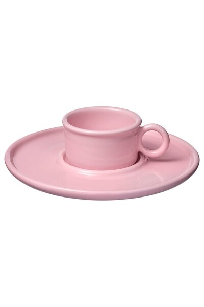 IKEA VINTERFINT Cup with saucer, pink, 7 cl