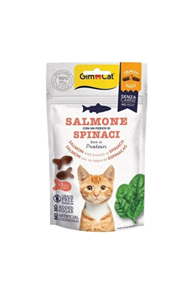 Gimcat Crunchy Snacks Somonlu ve Ispanaklı Tahılsız Kedi Ödül Maması 1 Adet 5...