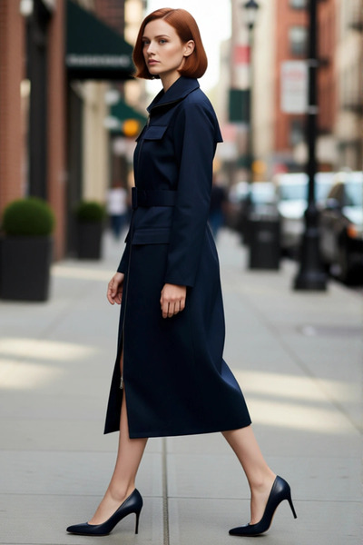 PayBuy فستان نسائي من قماش الغبردين المنسوج بسحاب، فستان قميص متوسط الطول بأك...