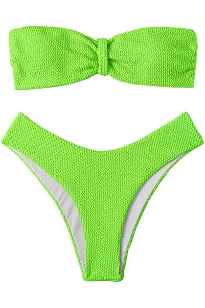 Margoun Womens Swimsuits Two Piece Bikinis Set Woman High Waist Bandeau Swimwear M8812